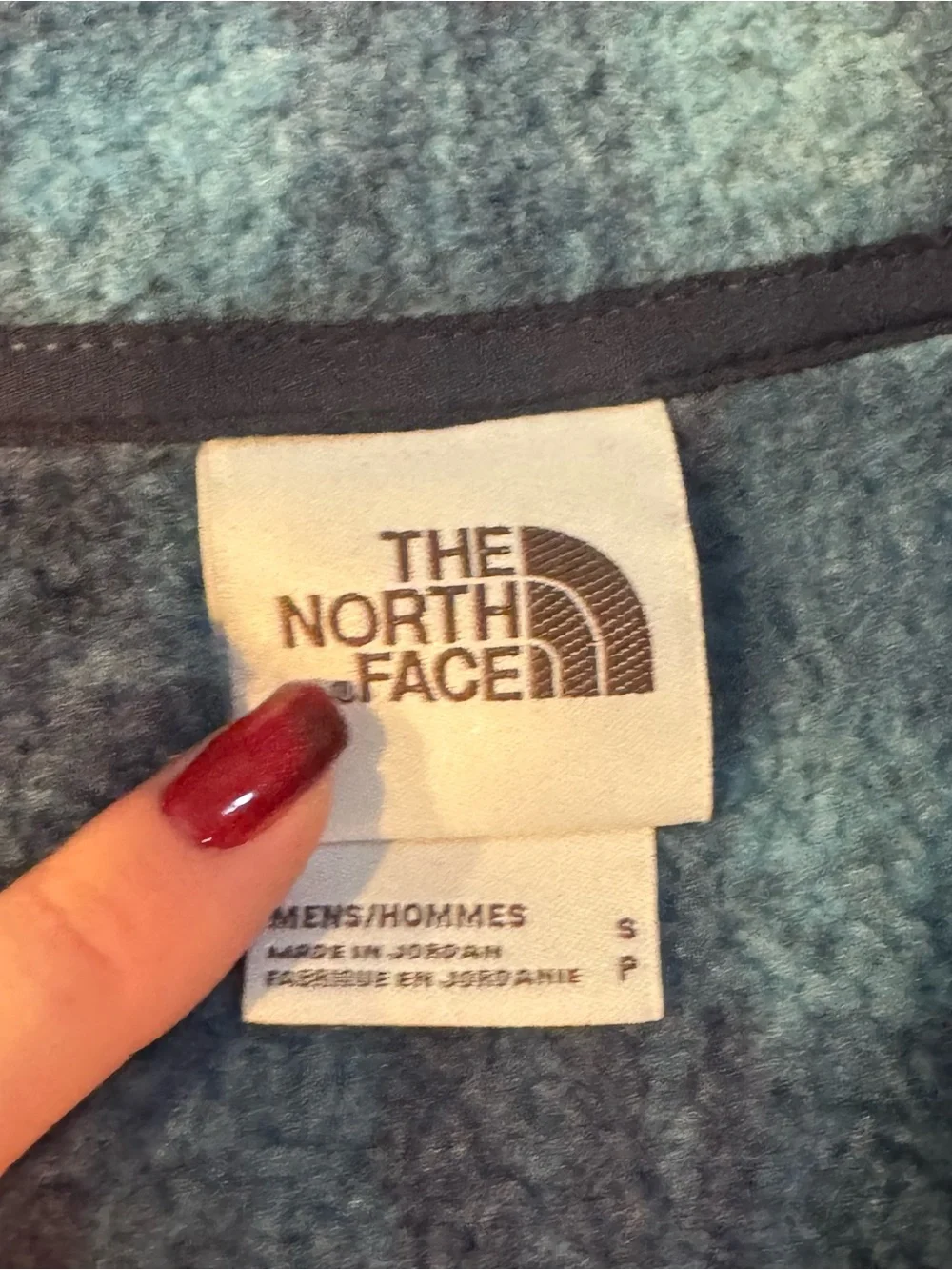 The North Face Men’s Small Plaid Fleece Pullover Blue Black 1/4 Zip Jacket